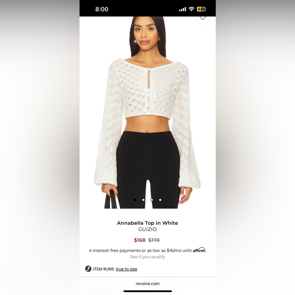 White Knit Cropped Sweater